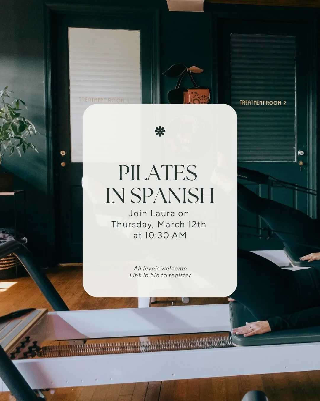 We&rsquo;re trying something new...

Laura will be teaching our first-ever Spanish-speaking class on Thursday, March 12th at 10:30 AM!

Our goal has always been to create a space that feels welcoming, supportive, and accessible. Expanding how we coac