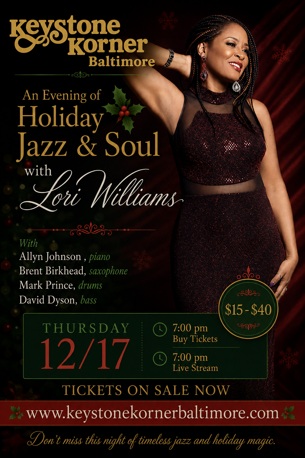An Evening of Holiday Jazz & Soul with Lori Williams