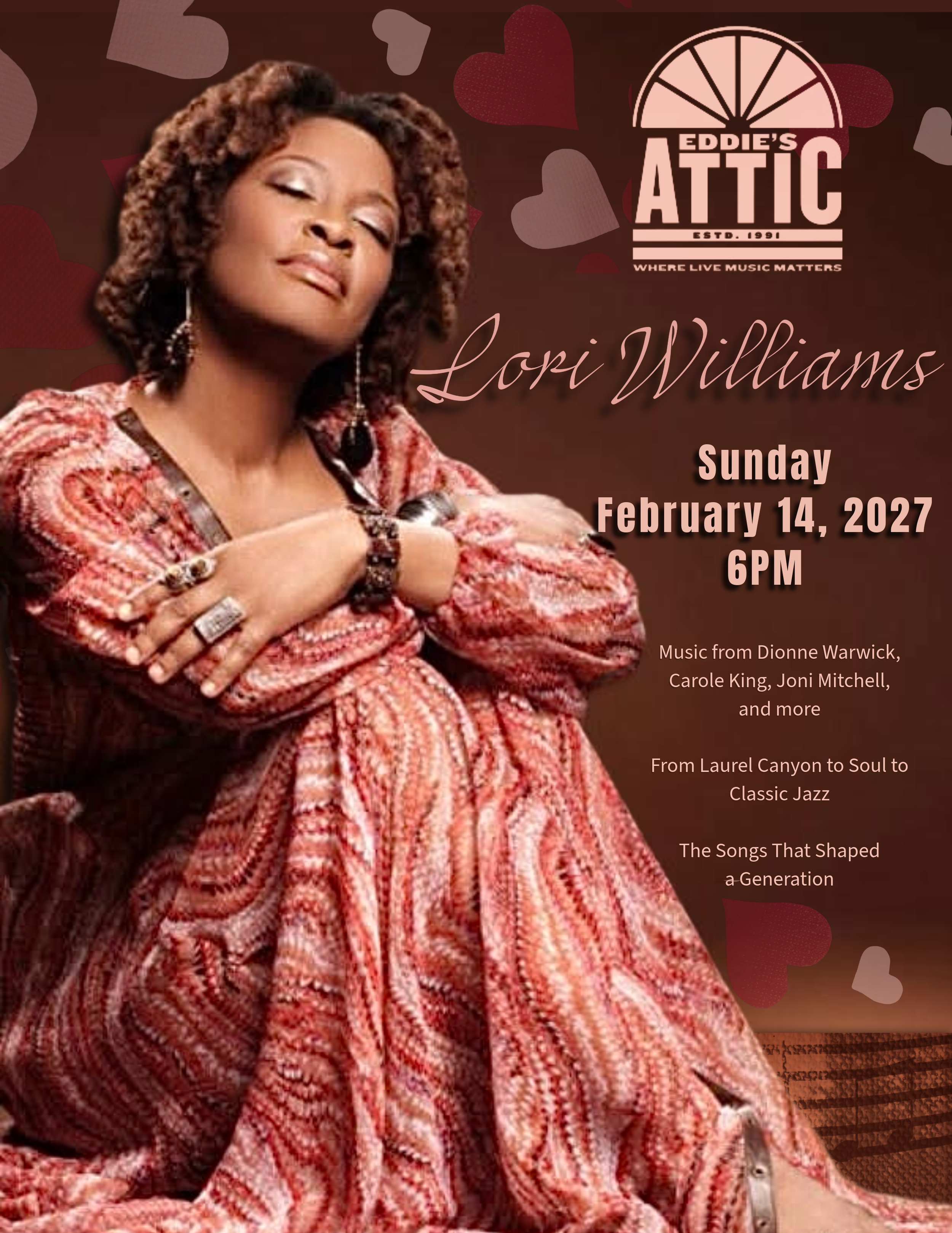 Love songs and Jazz with Lori Williams at Eddie’s attic
