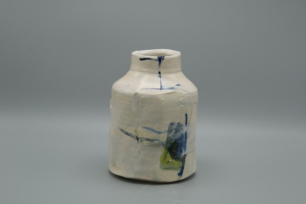 Blue and Green Thrown Altered Vessel Platter by Barry Steadman main image 1