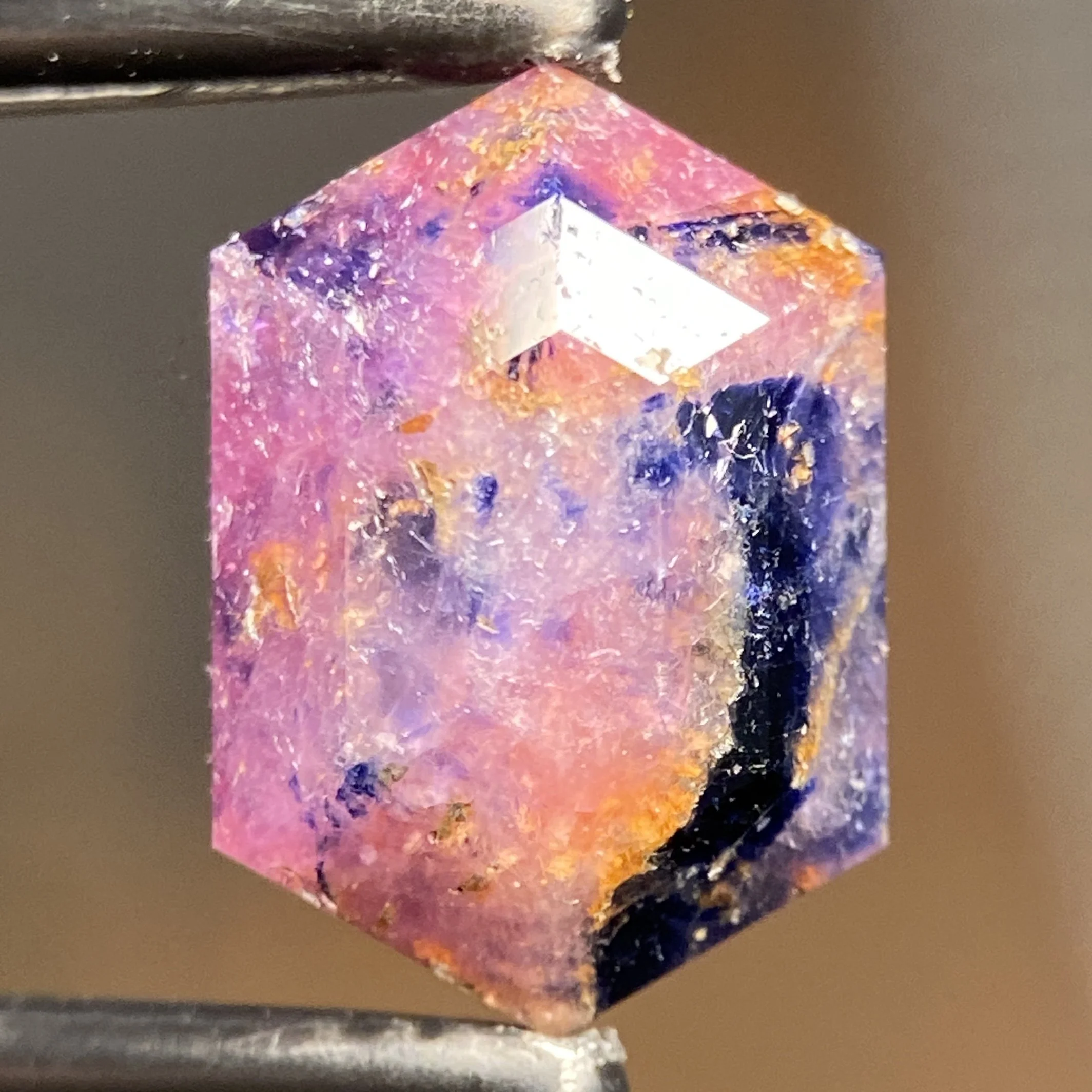 3.7 ct pink & blue North Carolina sapphire