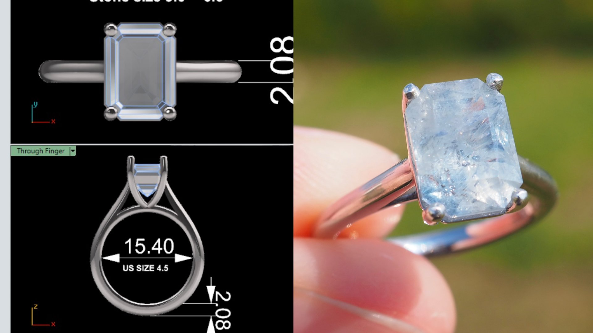 Montana sapphire in a sterling silver ring