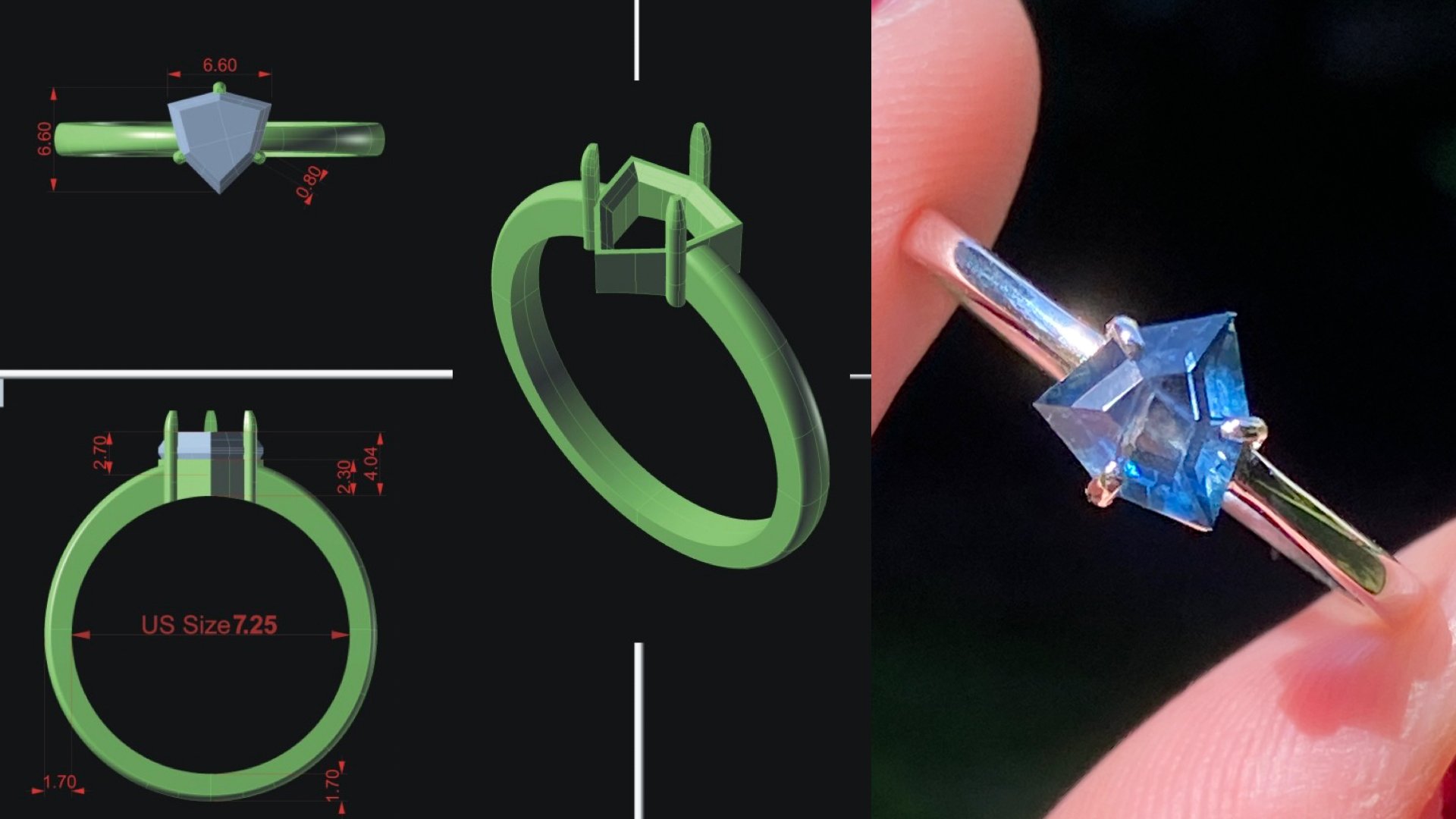 Montana sapphire in a sterling silver ring