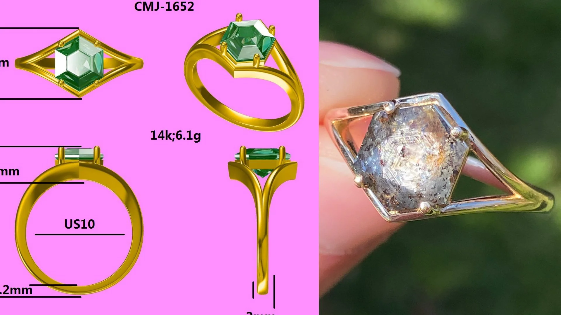 Montana sapphire in a 14k yellow gold extended split-shank ring