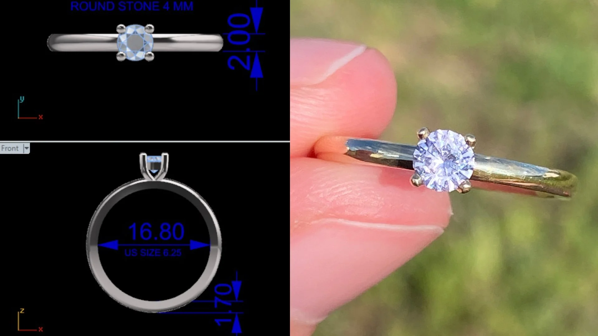 Sri Lankan sapphire in a 14k yellow gold ring