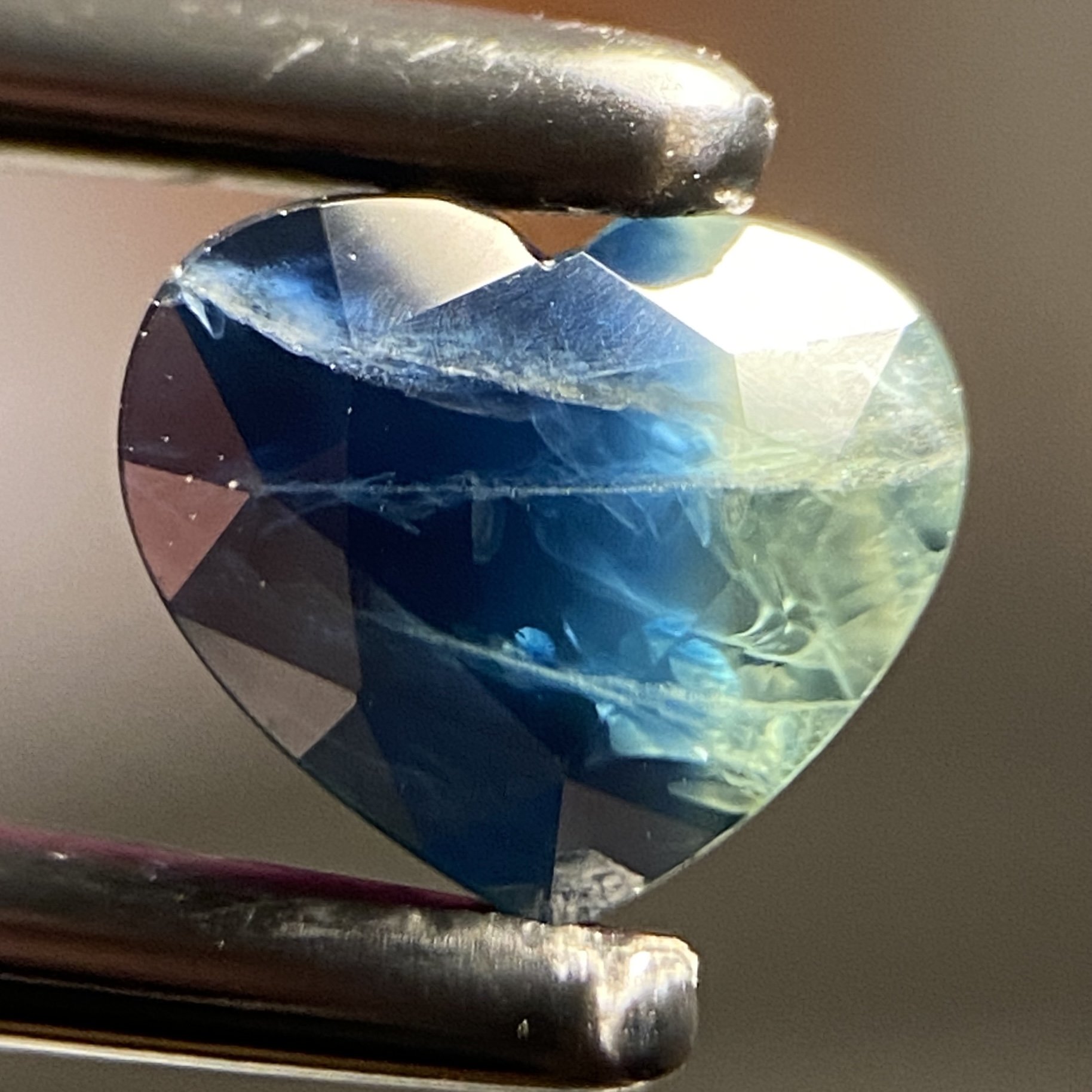 1.72 dark bicolor Australian heart sapphire