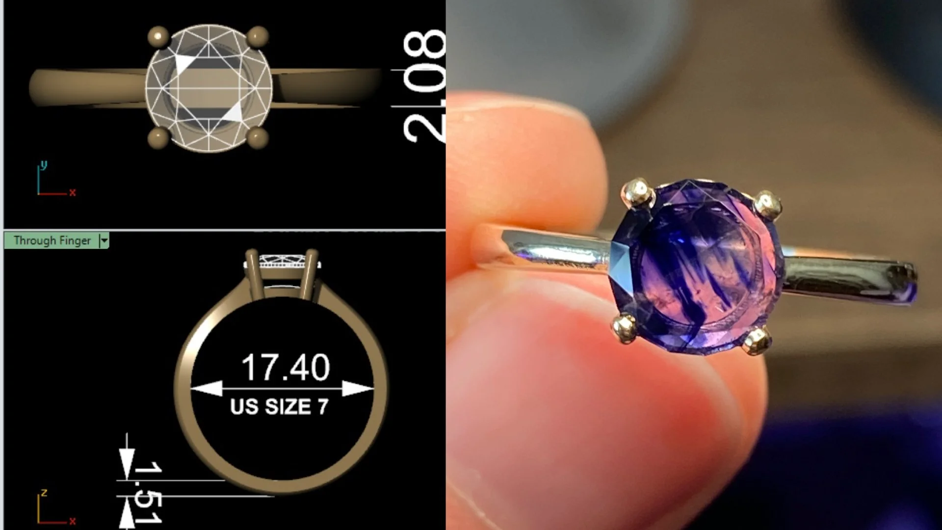 Winza sapphire in a 14k yellow gold ring