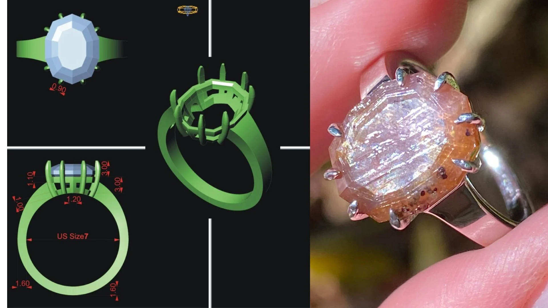 North Carolina sapphire in a sterling silver ring