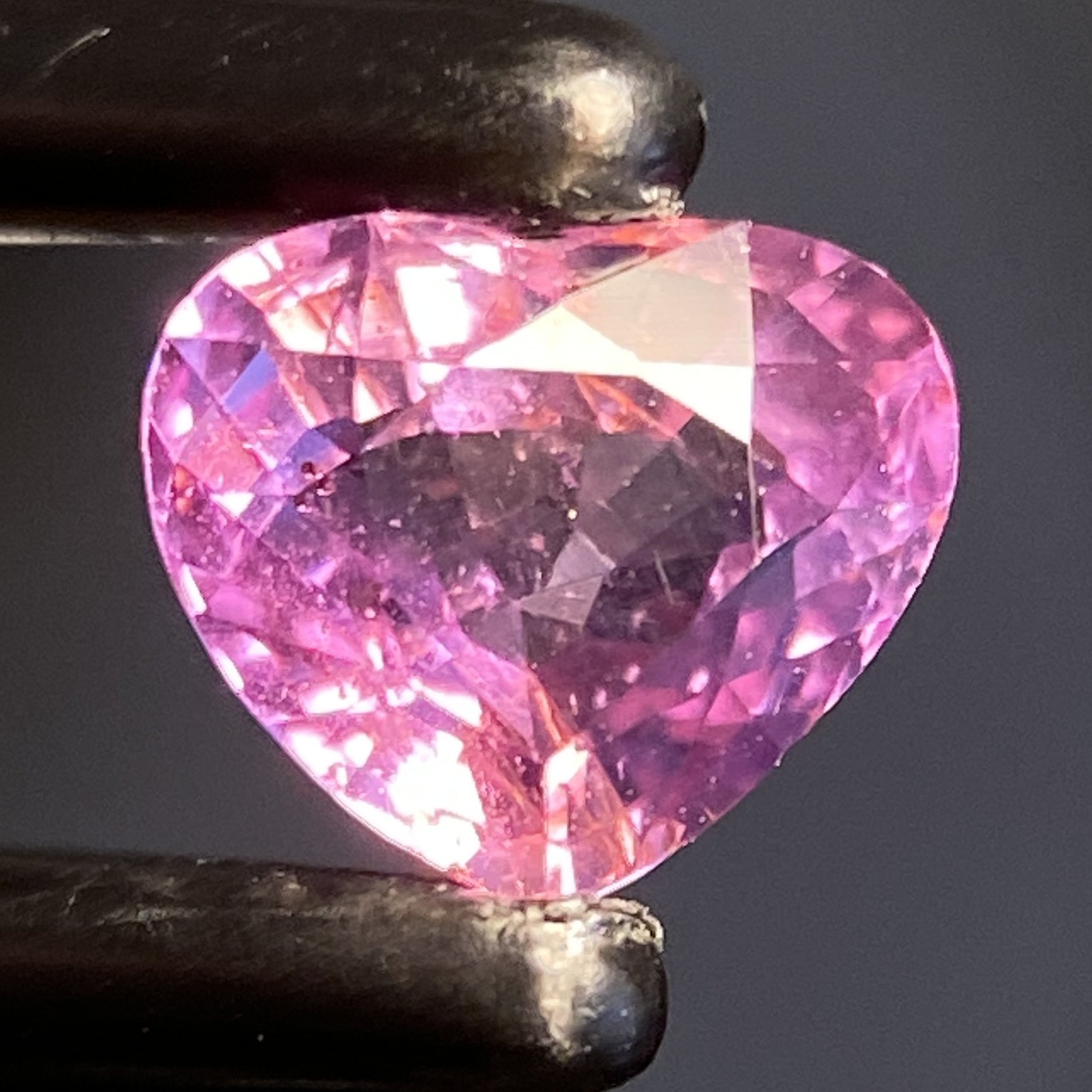 0.83 ct pink Tanzanian sapphire heart