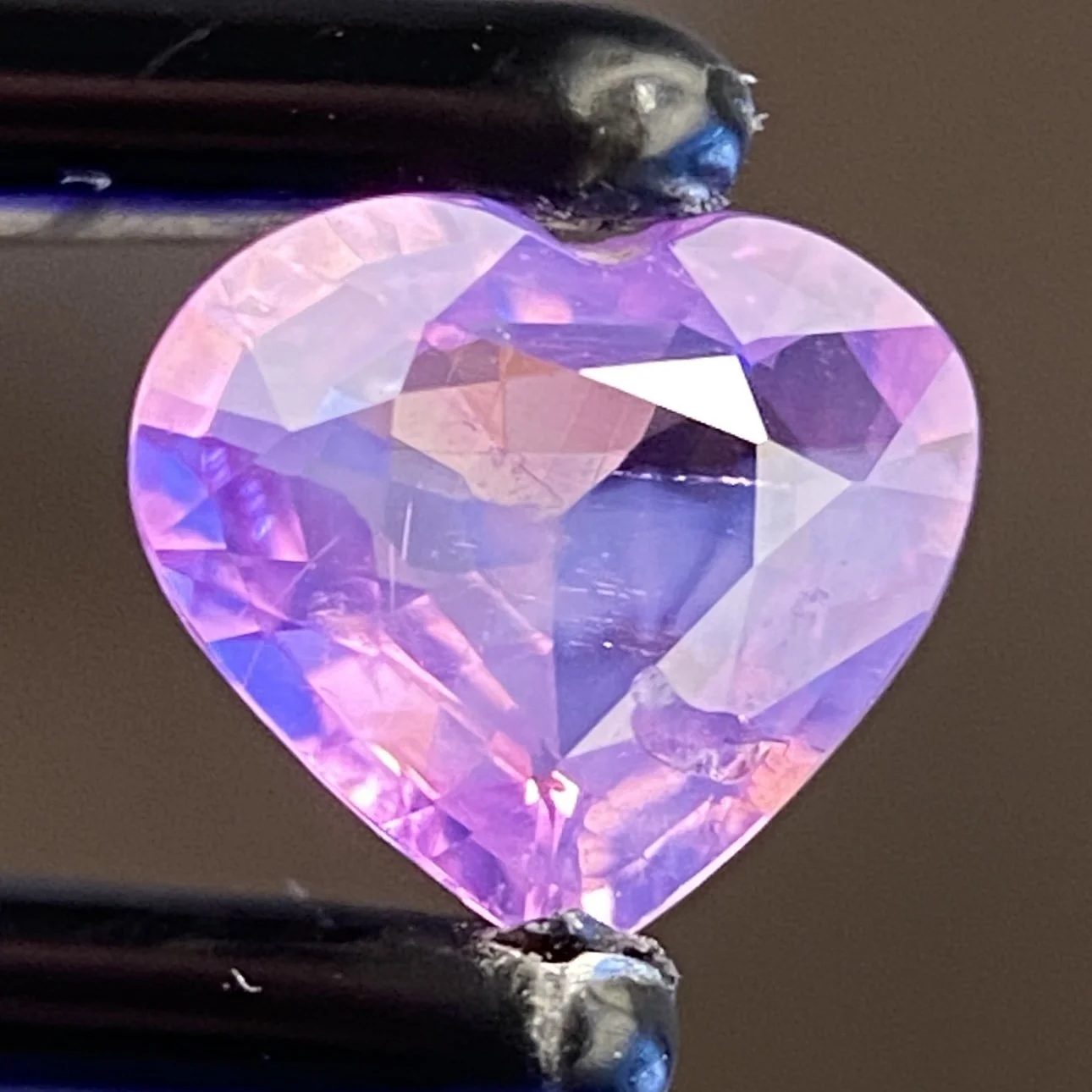 0.75 ct opalescent lavender Vietnam sapphire heart