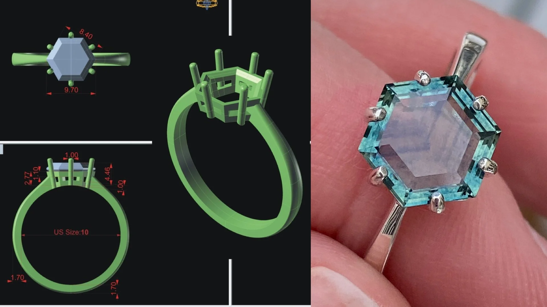 Montana sapphire in a sterling silver ring