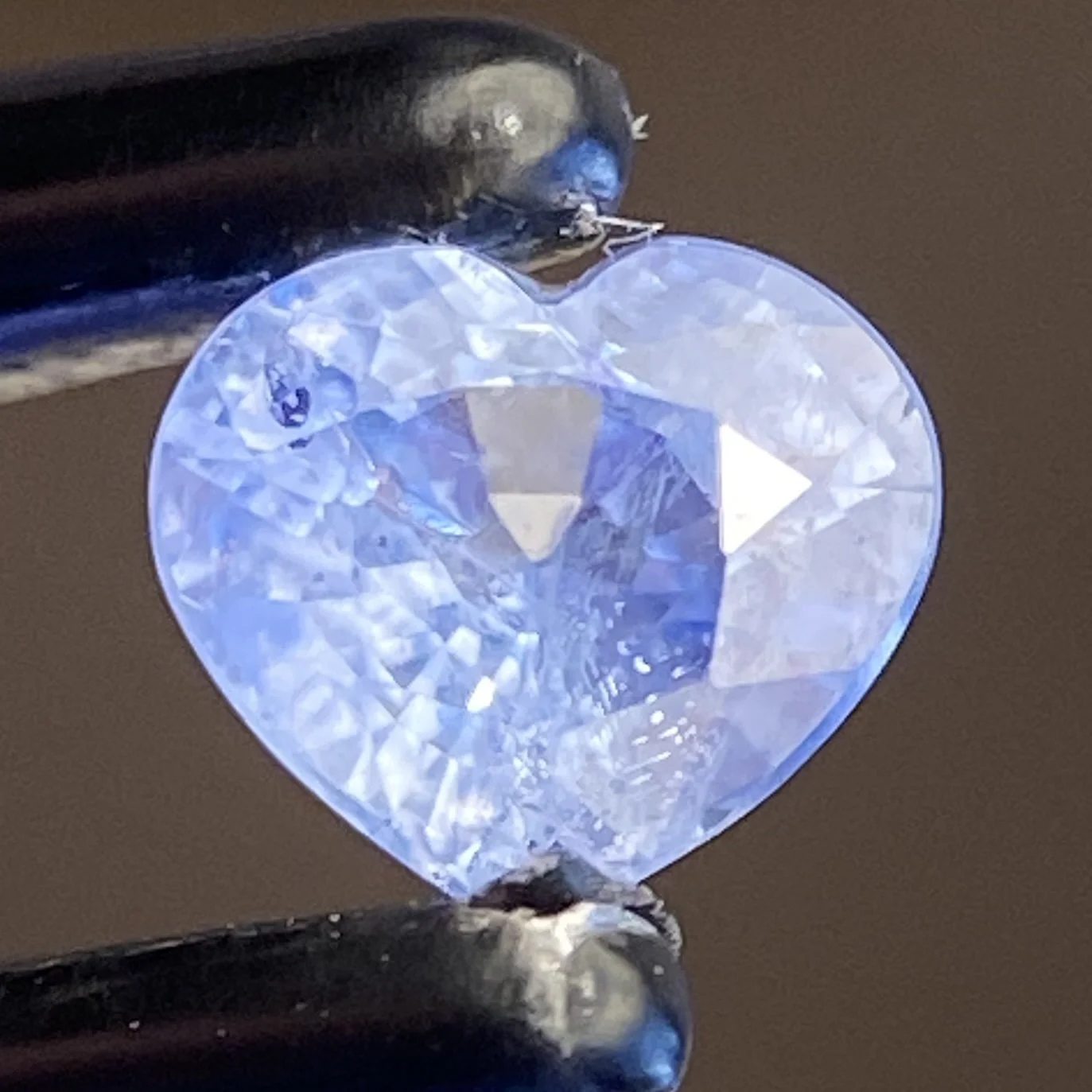 0.5 ct icy blue Ceylon sapphire heart
