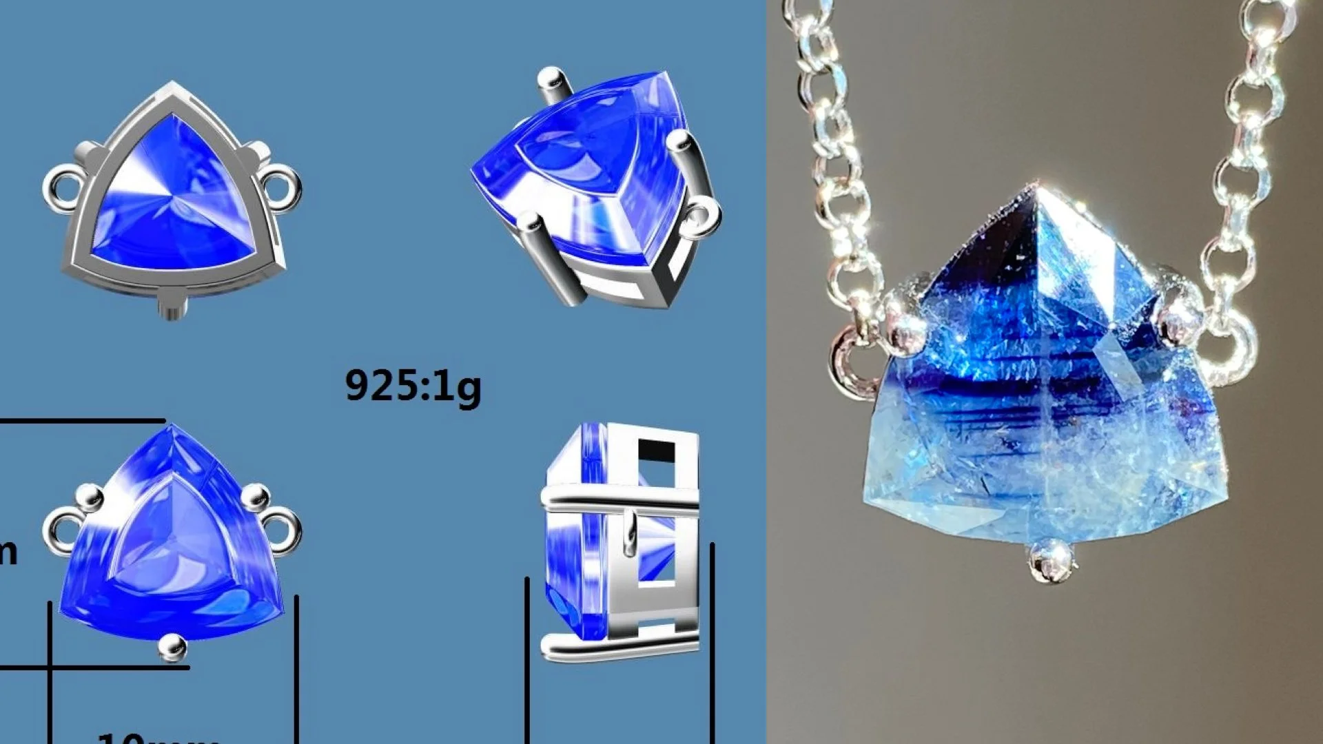 North Carolina sapphire in a sterling silver bracelet charm