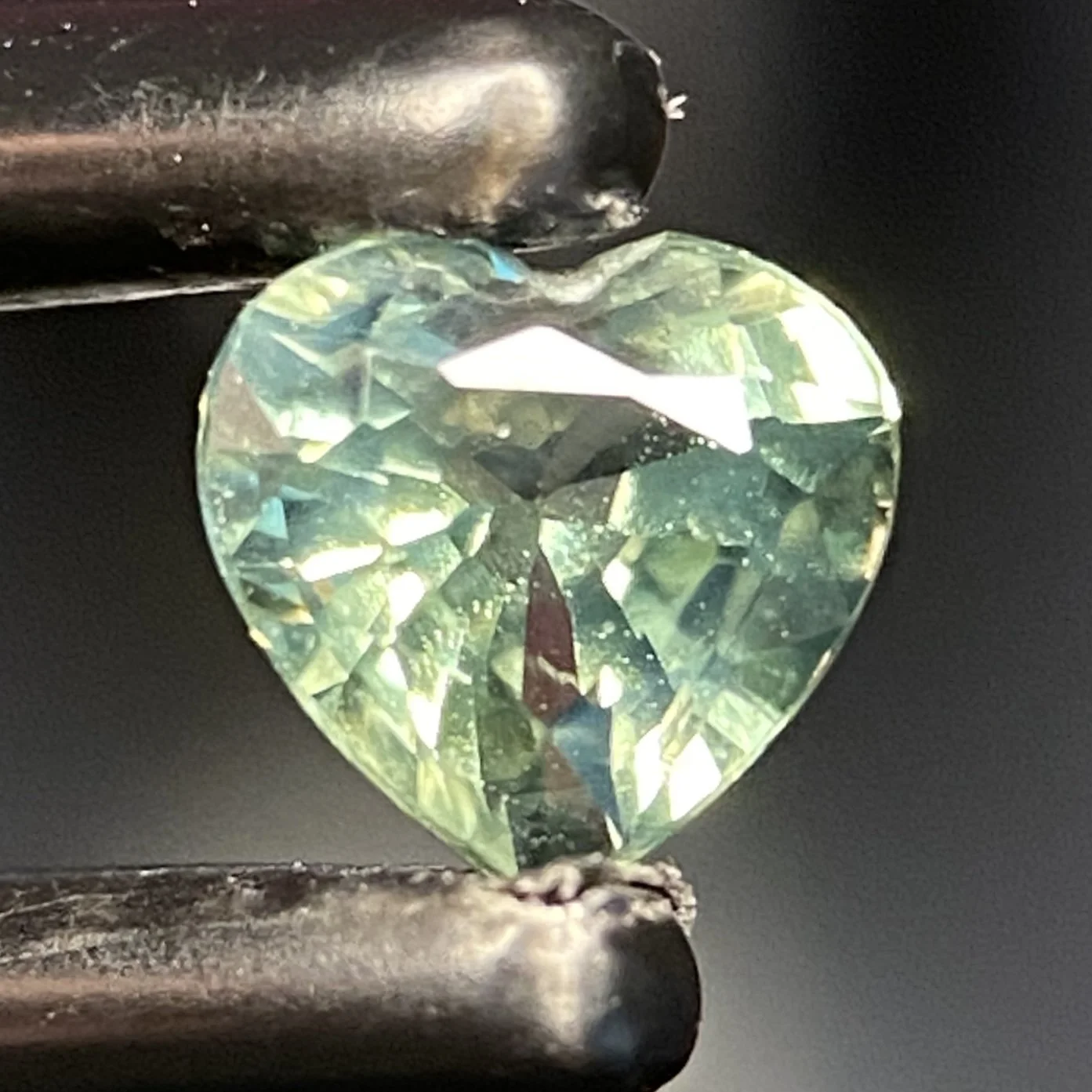 0.33 ct green Tanzanian sapphire heart