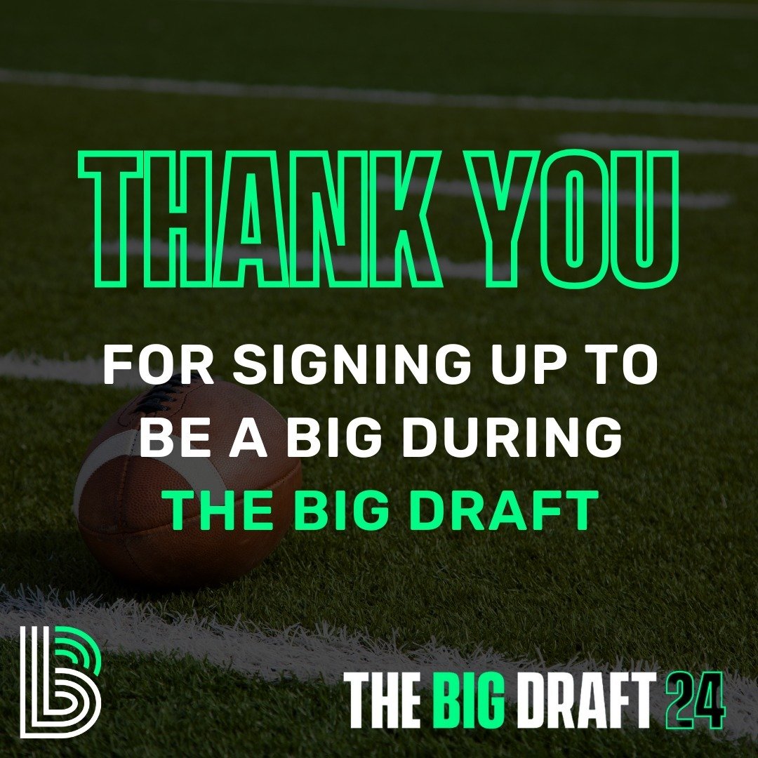 🌟 Big shoutout to everyone who joined us for our Big Draft campaign! 🌟 

We're incredibly grateful for the overwhelming support from our community and the many who stepped up to become a Big! Your willingness to make a difference in a child's life 