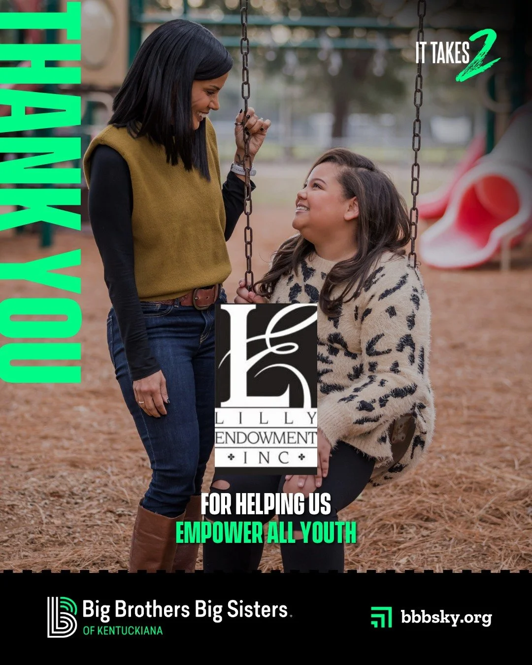 ✅ 724 youth served last fiscal year
✅ Services in 10 counties across Kentucky and Southern Indiana
✅ New social events fostering community for our Bigs

Our impact wouldn't be possible without support from organizations like the Lilly Endowment! Lear