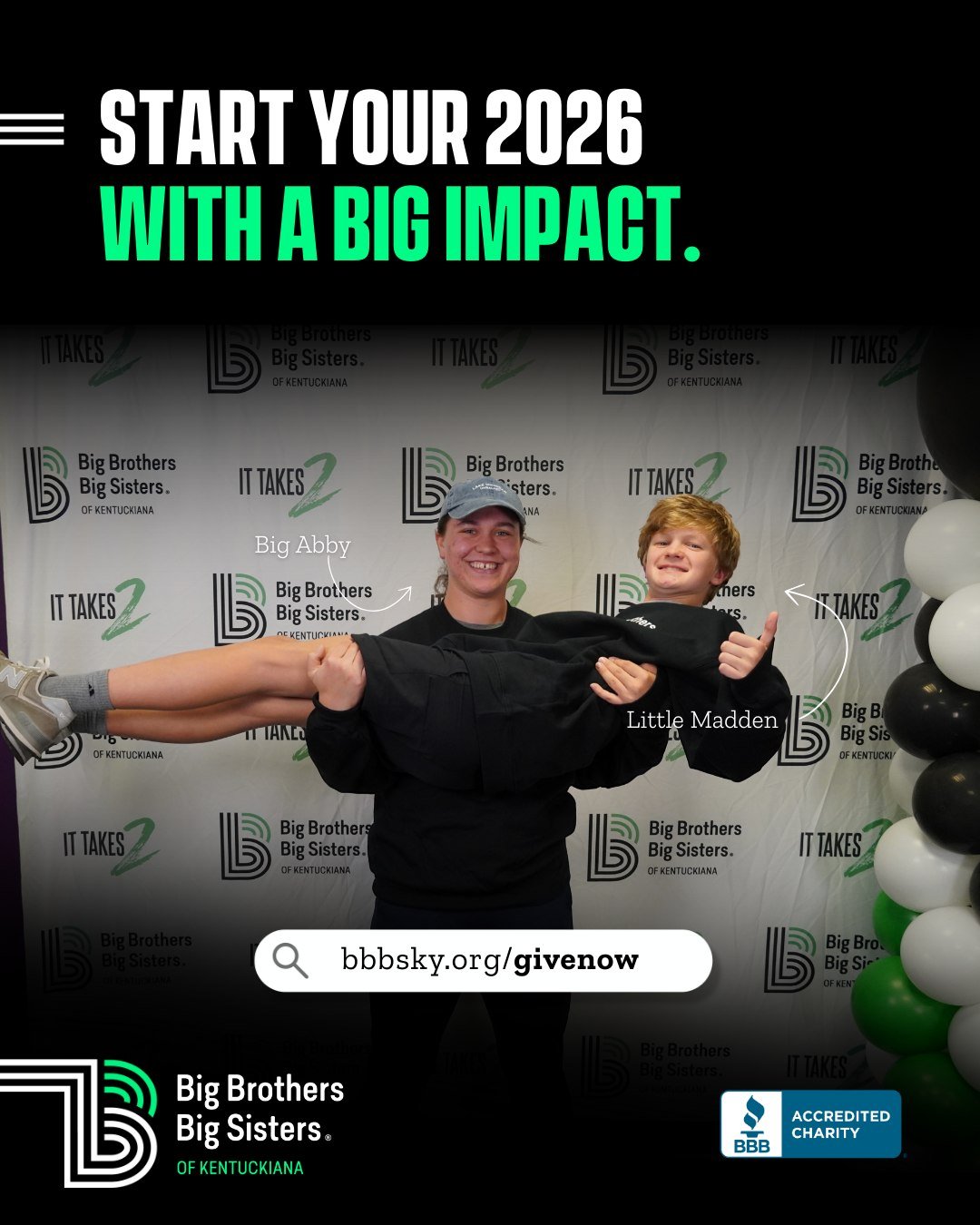 Why give the gift of mentorship? We're glad you asked 🤗

✋ Over 200 youth are ready to be matched with a Big 𝐭𝐨𝐝𝐚𝐲
💸 Your gift funds the recruitment, training, and matching process
🌎 You make an impact today and for the future of our communit