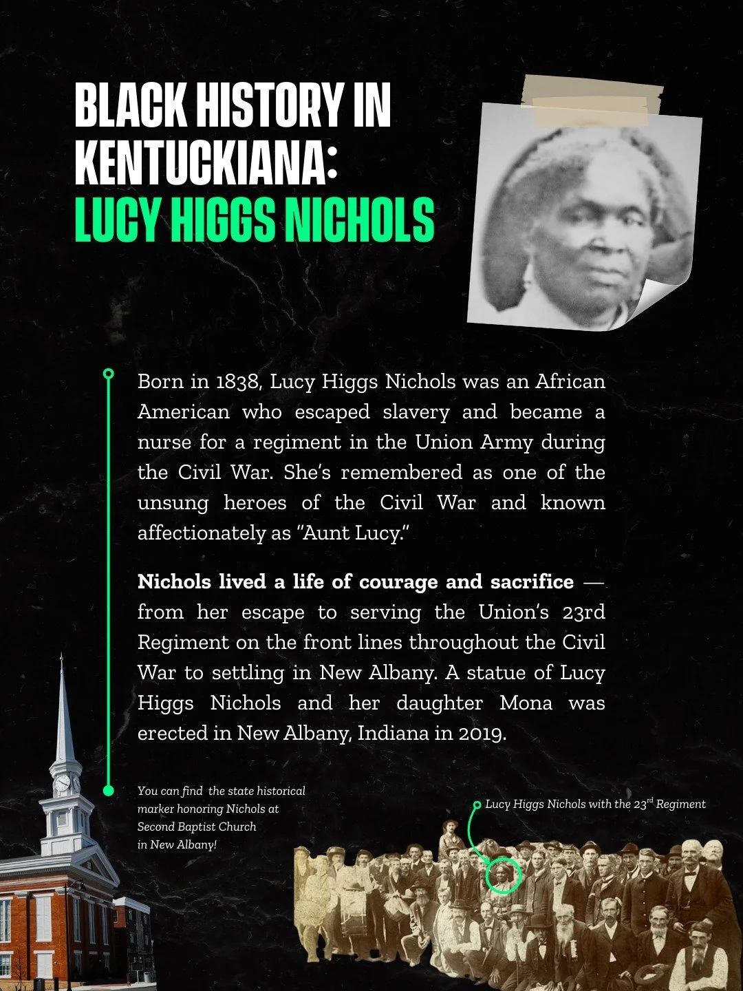 Lucy Higgs Nichols' story is one of resilience, service, and unwavering dedication to others &mdash; a powerful reminder that Black history lives right here in the places we call home.

After escaping slavery, Lucy served as a nurse with the Union Ar