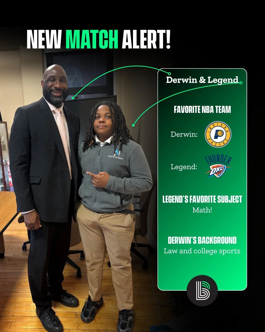 Let's round out National Volunteer Month by highlighting a new Nativity match! 🥳

When asked how nervous he was to meet his Big on a scale from 1 to 10, Little Brother Legend said "zero." And this match hit it off from the start &mdash; ev