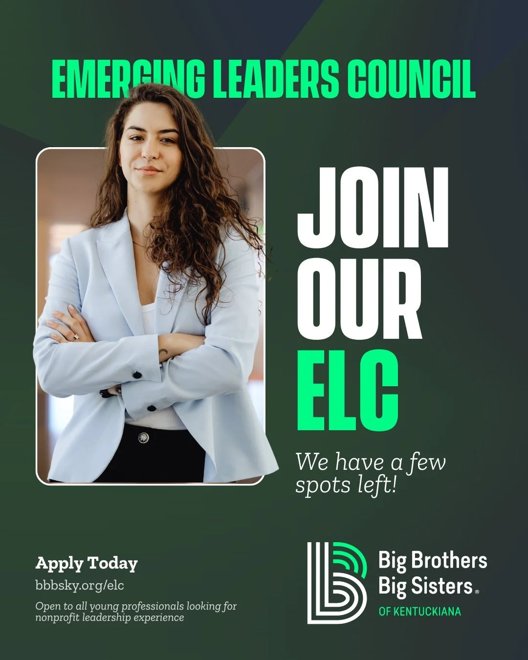 🗣️ LAST CALL ⚠️
Only a few spots are left on the Big Brothers Big Sisters of Kentuckiana Emerging Leaders Council &mdash; and we've extended the window to May 15.

If this has been sitting in the back of your mind, take that as your sign. 🪧

This i