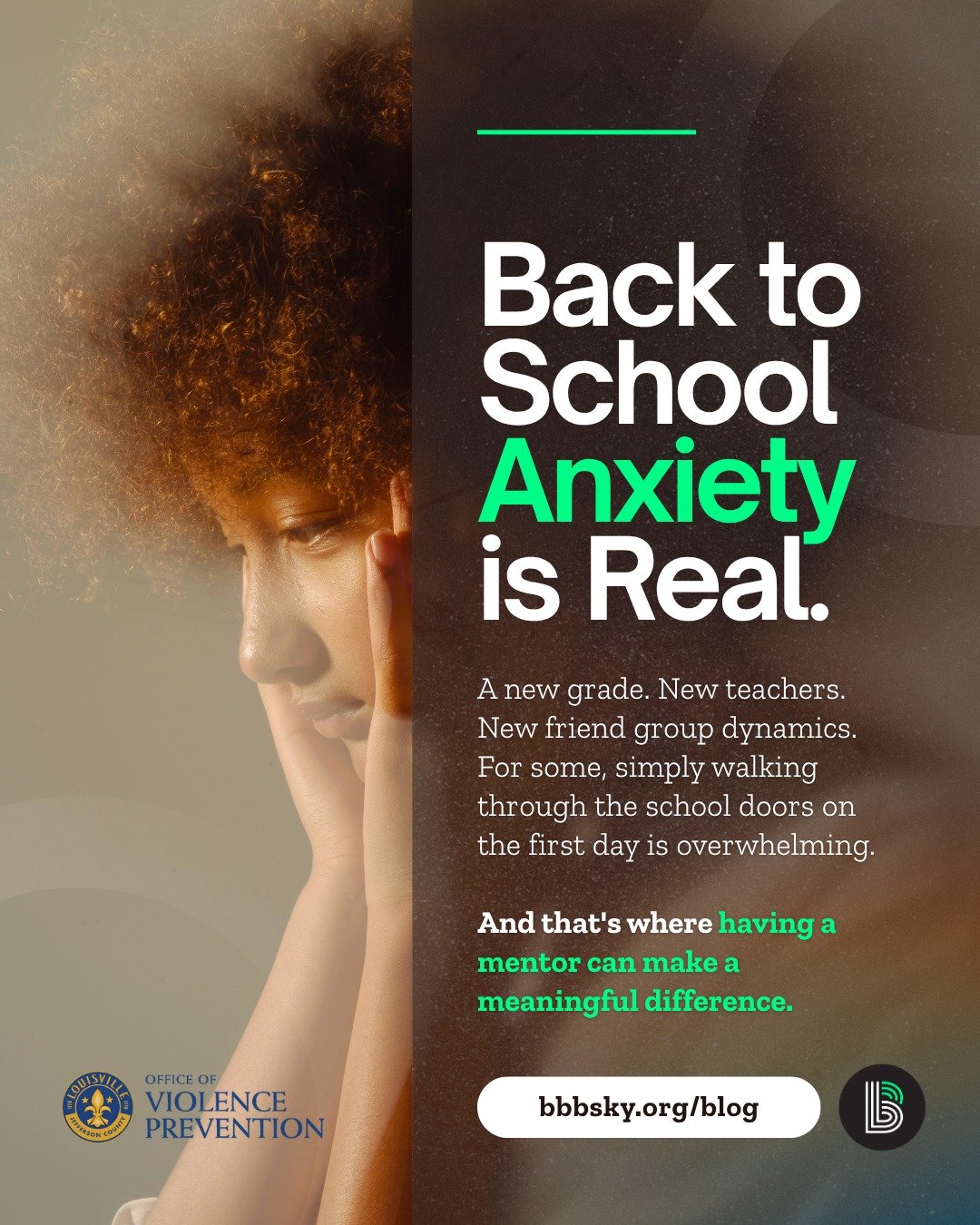 "I don't want to go to school tomorrow."
"I'm worried I'm going to mess up."
"I don't feel like I fit in."

Back-to-school excitement can sometimes give way to real anxiety as the routines, expectations, friendships and 