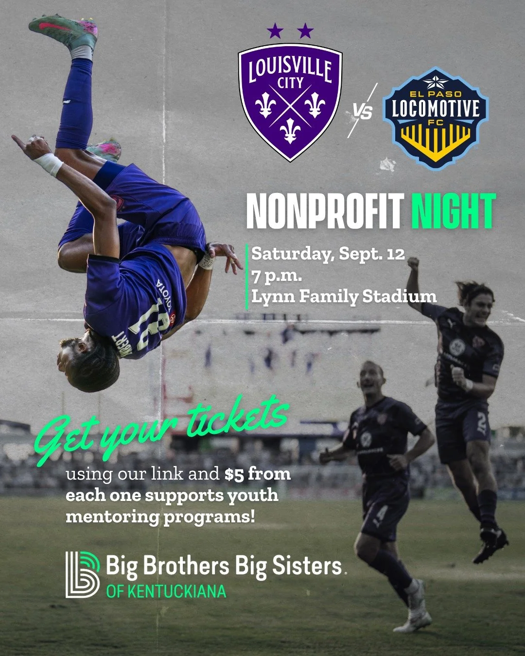 F&Uacute;TBOL IS LIFE! ⚽

Join us for Nonprofit Night as Louisville City FC takes on El Paso Locomotive FC on Saturday, September 12 at 7 p.m. at Lynn Family Stadium!

And yes&hellip; you might have heard that Cristo Fern&aacute;ndez&mdash;the actor 