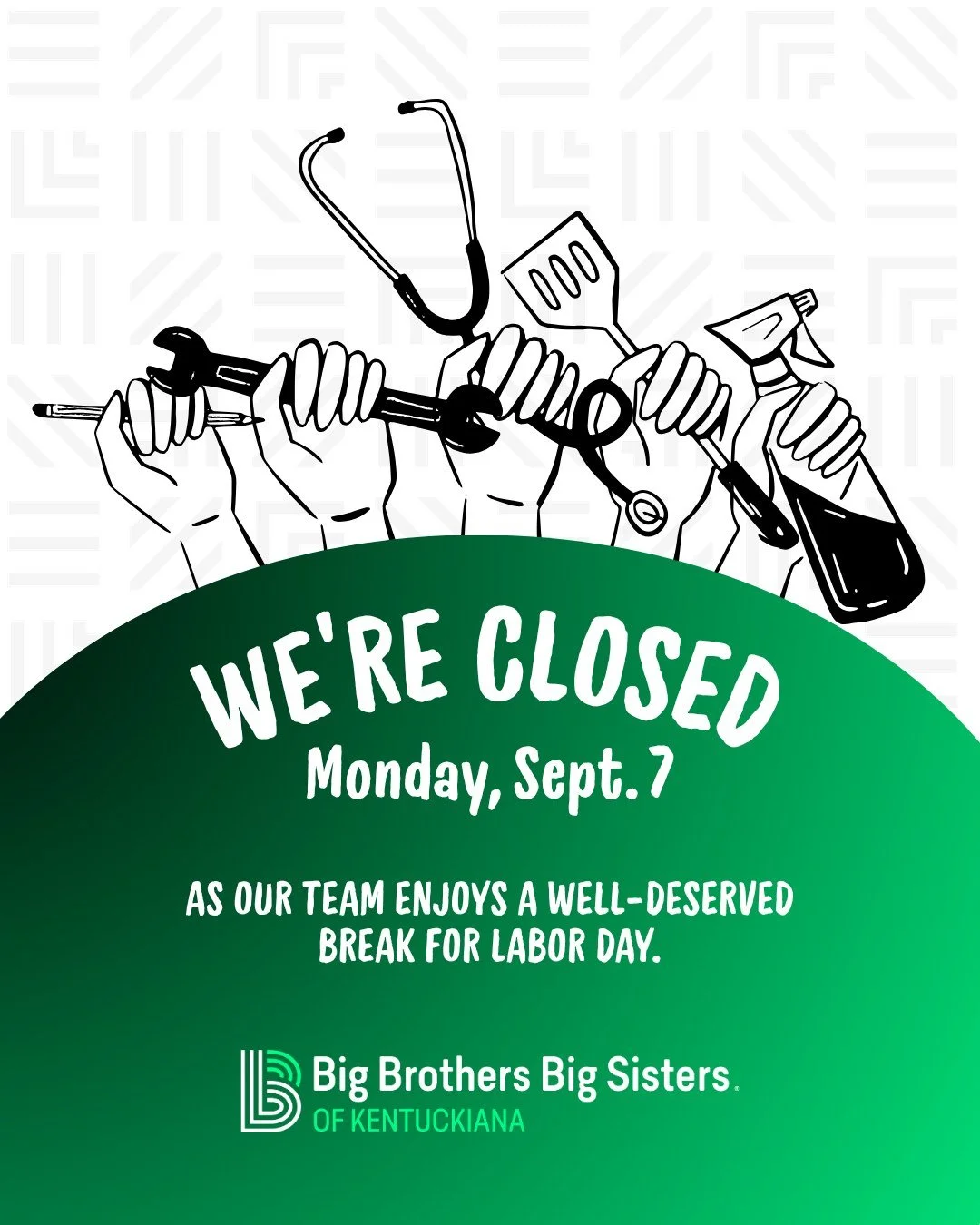 Happy Labor Day from Big Brothers Big Sisters of Kentuckiana! ✊

This Labor Day, we&rsquo;re celebrating the contributions of all the workers who help our communities grow, thrive, and move forward. We hope you enjoy a safe and relaxing weekend with 