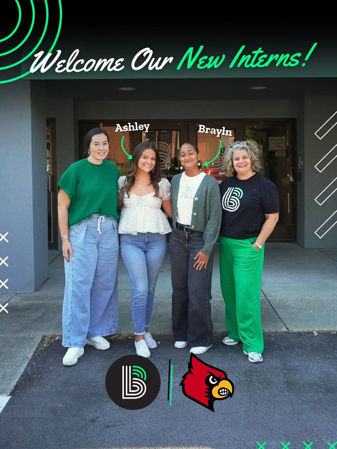 Two Cards have entered the building &mdash; and we couldn't be more excited! 🐦💚

Big Brothers Big Sisters of Kentuckiana is thrilled to welcome two new interns from the University of Louisville: Ashley and Brayln! These Cardinals are jumping headfi