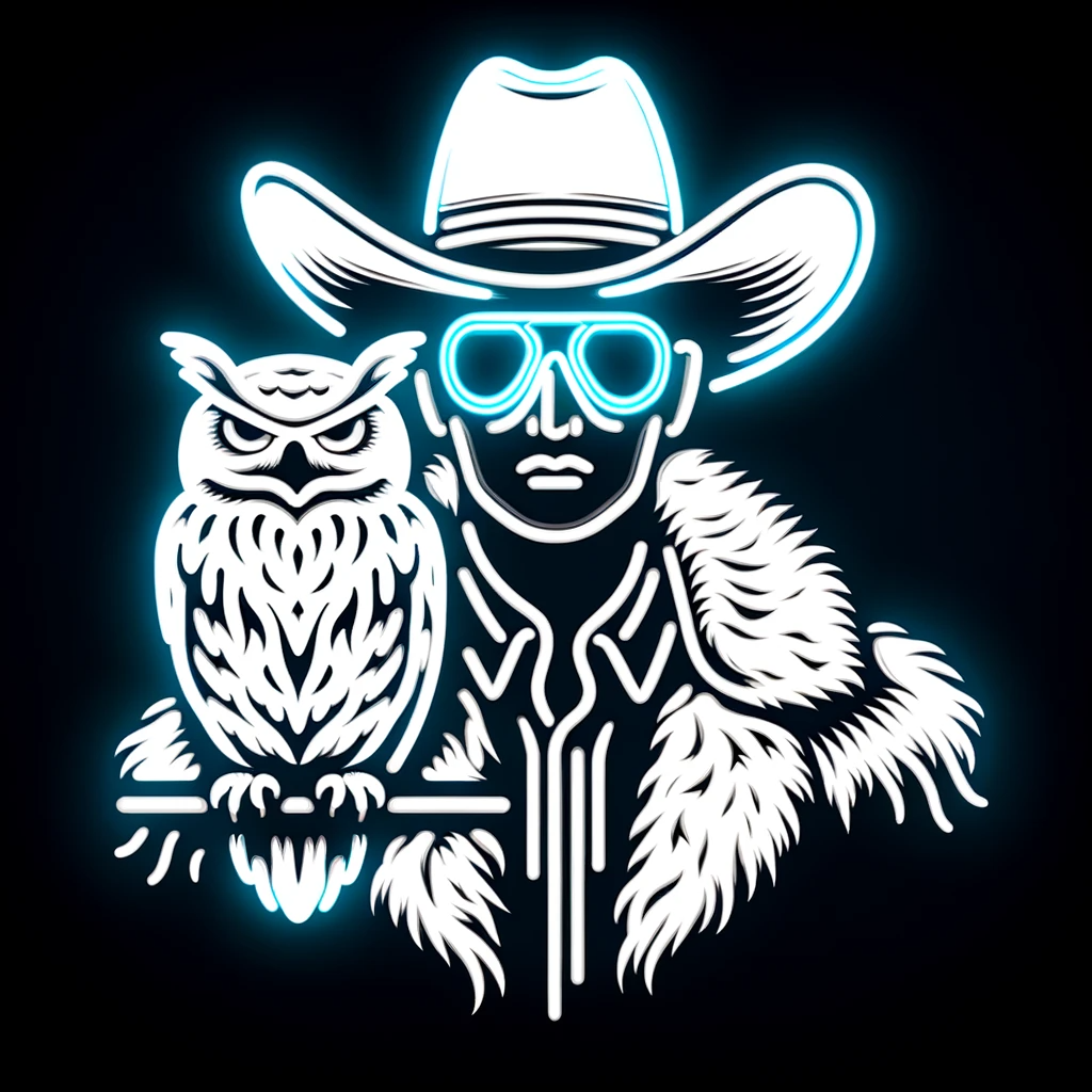 DALL·E 2023-12-16 04.25.34 - A neon sign design that merges the elements of the provided image with that of a white owl. The sign should feature a stylized representation of the p.png