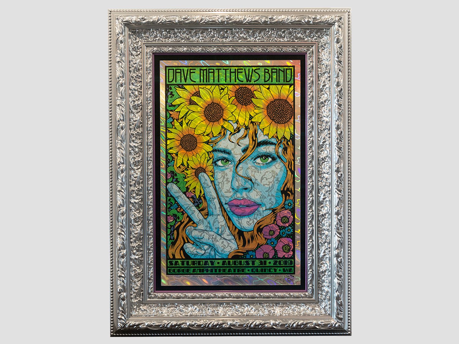 Chuck Sperry print framed in oversized Chrome frame.