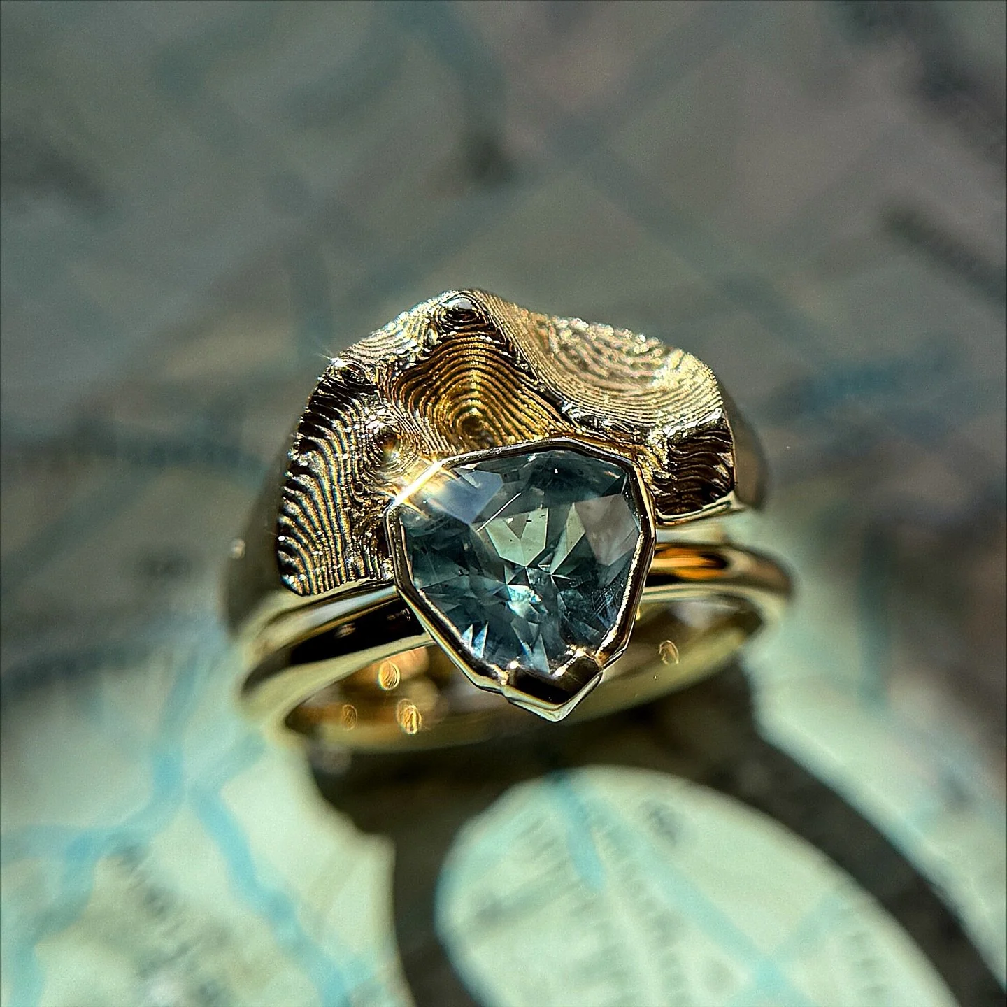 New Custom Topographic Set 💙

I&rsquo;m so excited to share this stunning set. Mainly for the absolutely beautiful 1.4ct Montana Sapphire expertly cut by @sloanestonez ✨

This set is made in solid 14k gold, and showcases Tangle Blue Lake in the Trin