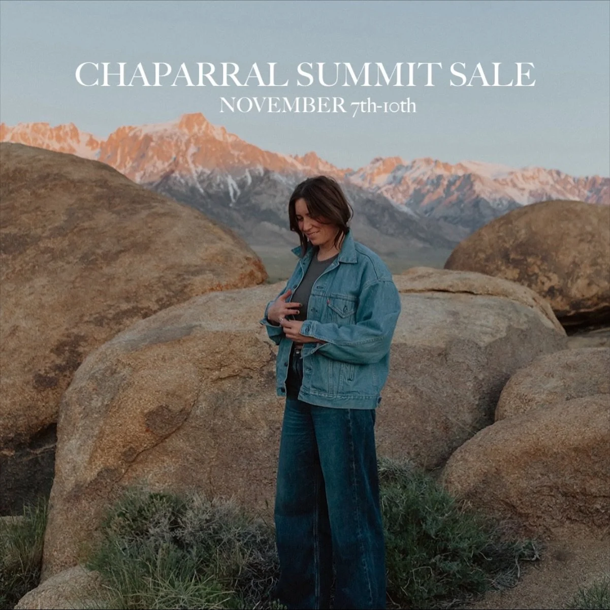 HOLIDAY ANNOUNCEMENTS✨

🏔️CHAPARRAL SUMMIT SALE:  30% OFF 11/7-11/10

This weekend, the 7th through the 10th starting at noon PST, you can shop the entire Chaparral site at 30% off!  I&rsquo;m doing things a bit differently this year, and having my 