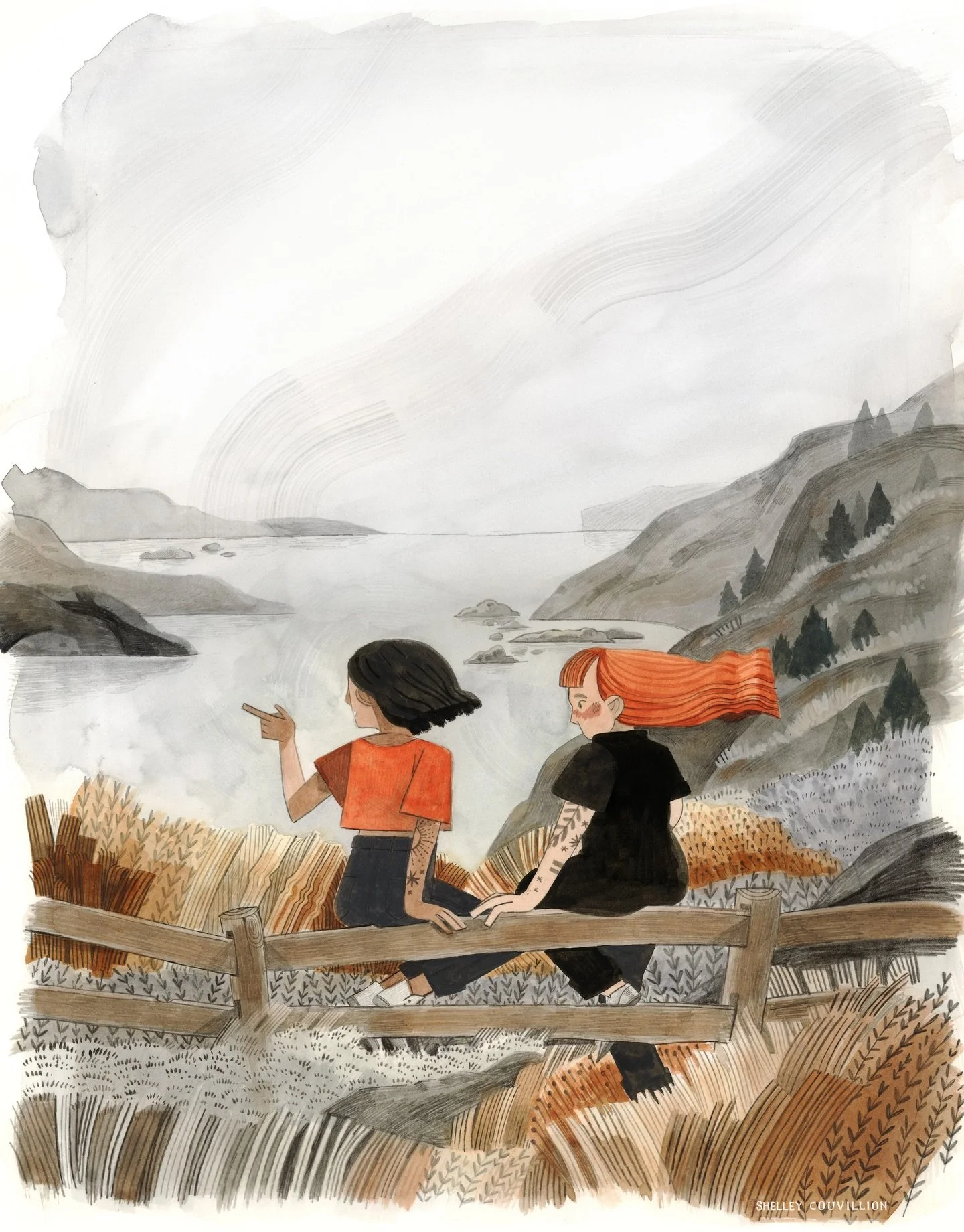 An older portfolio piece that I'm pretty sure led to a gig ☺️ don't stop making art just for yourself. It's not wasted time even if you never see the connection to a "result" 
.
.
.
And they were roommates...
Prints available in my Etsy
.
.