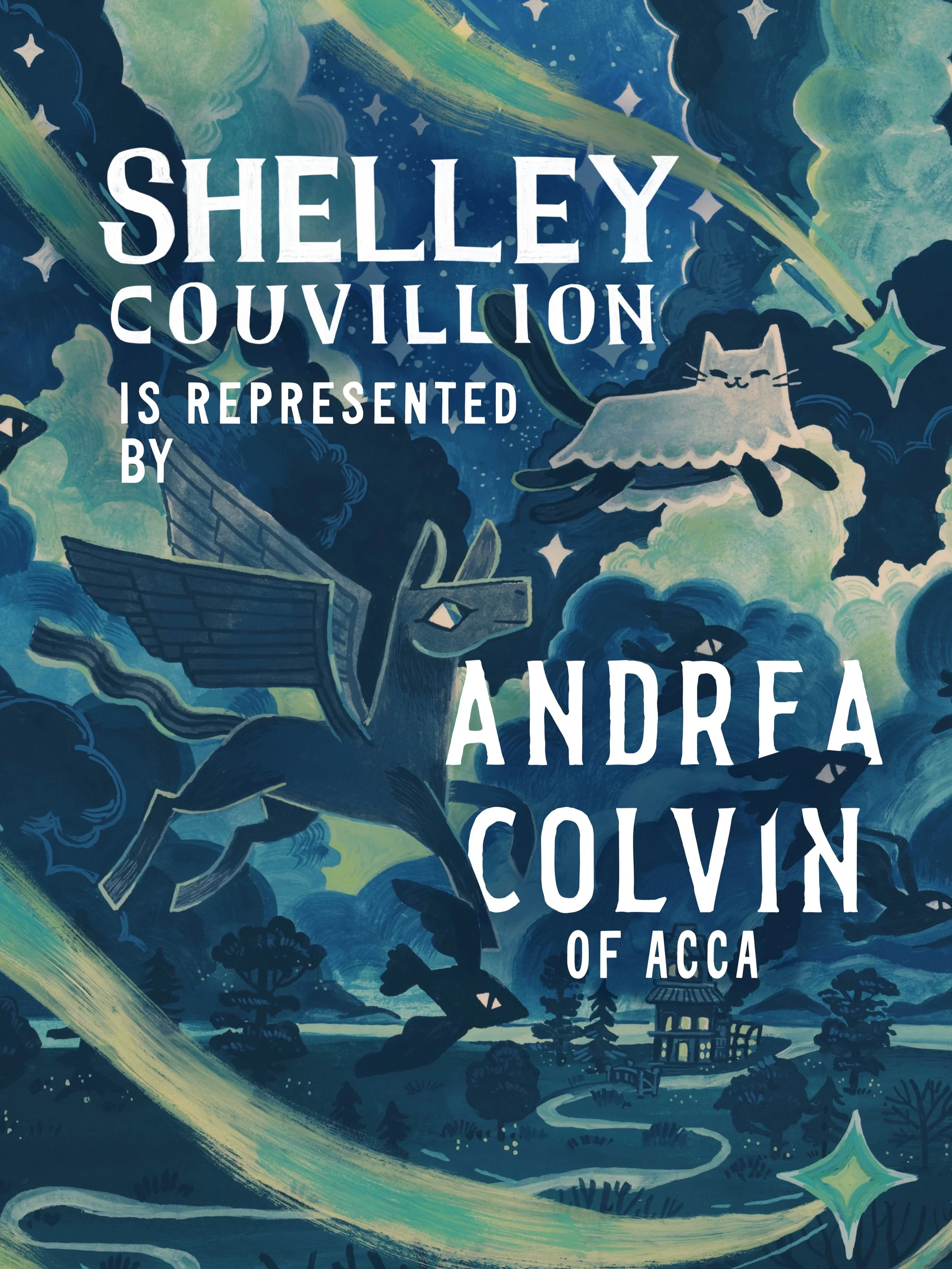I&rsquo;m so pleased to announce that I&rsquo;m represented by @acolvincreative !
I worked with Andrea some years back when she was an editor so when she opened her own agency I was so very excited. I even made this piece to celebrate! There are a fe
