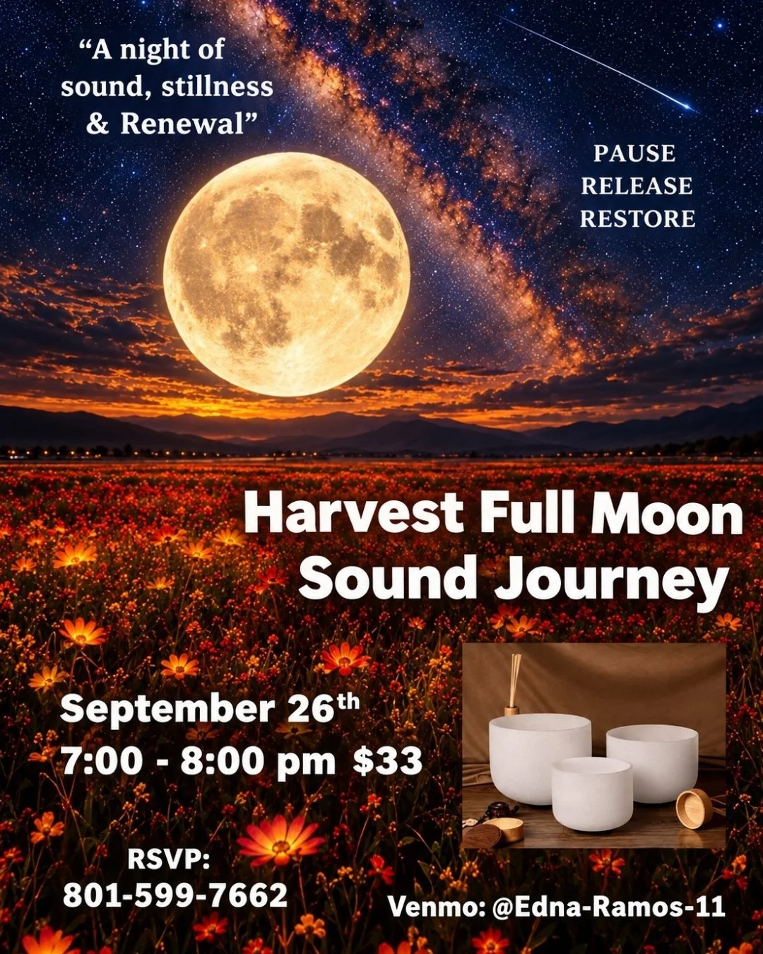 🌕✨ Harvest Full Moon Sound Journey | Pause • Release • Restore 🌕✨