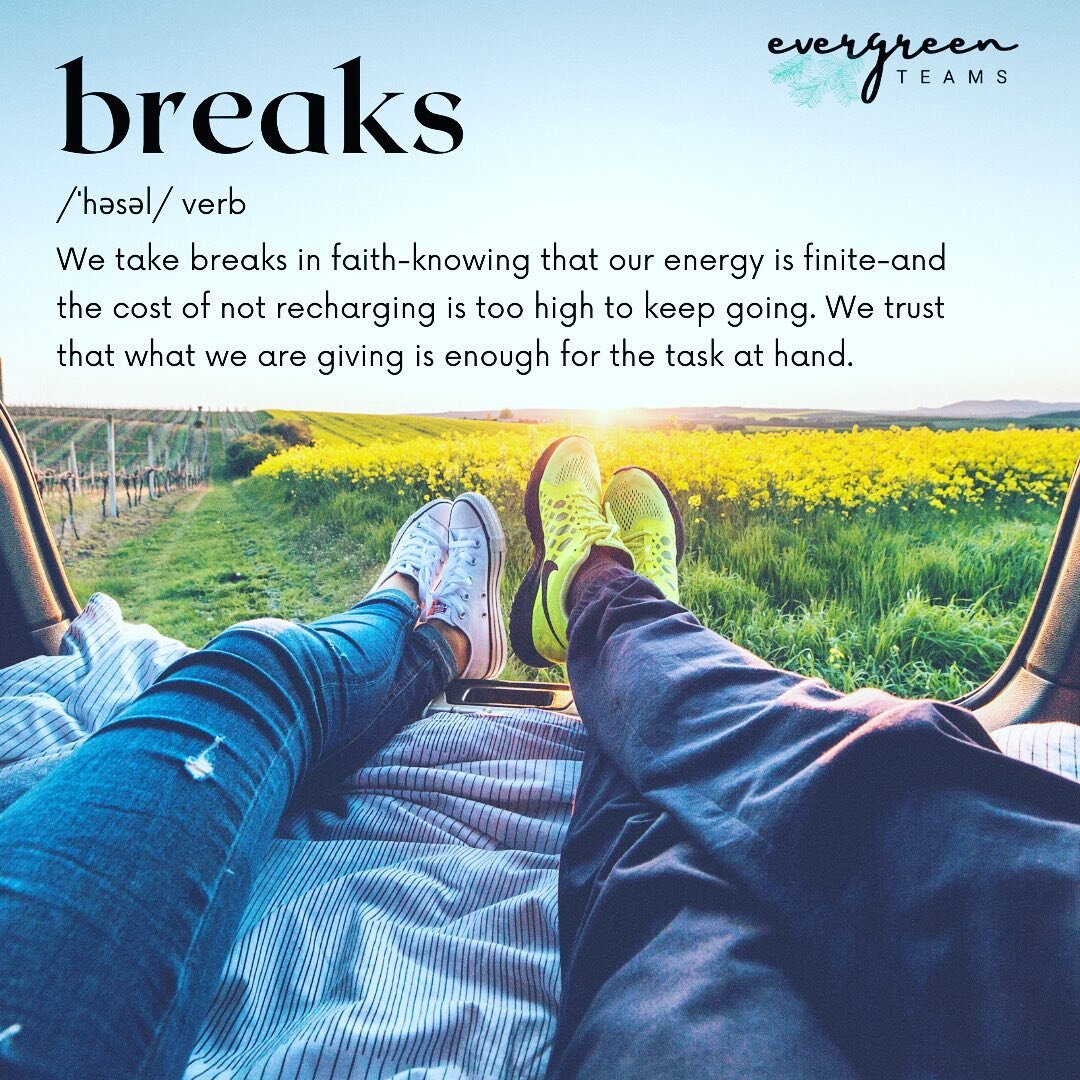 Taking a break is as much an act of trust as it is a habit. We mentally choose to believe that the cost of taking a break, is outweighed by the benefit of a lifestyle of work and play. That when we take a break, (every 90 minutes of focused work it&r