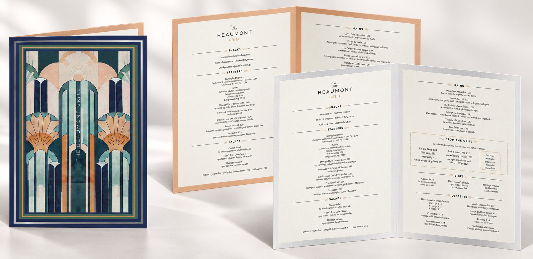 The Beaumont Hotel Art Deco Menus