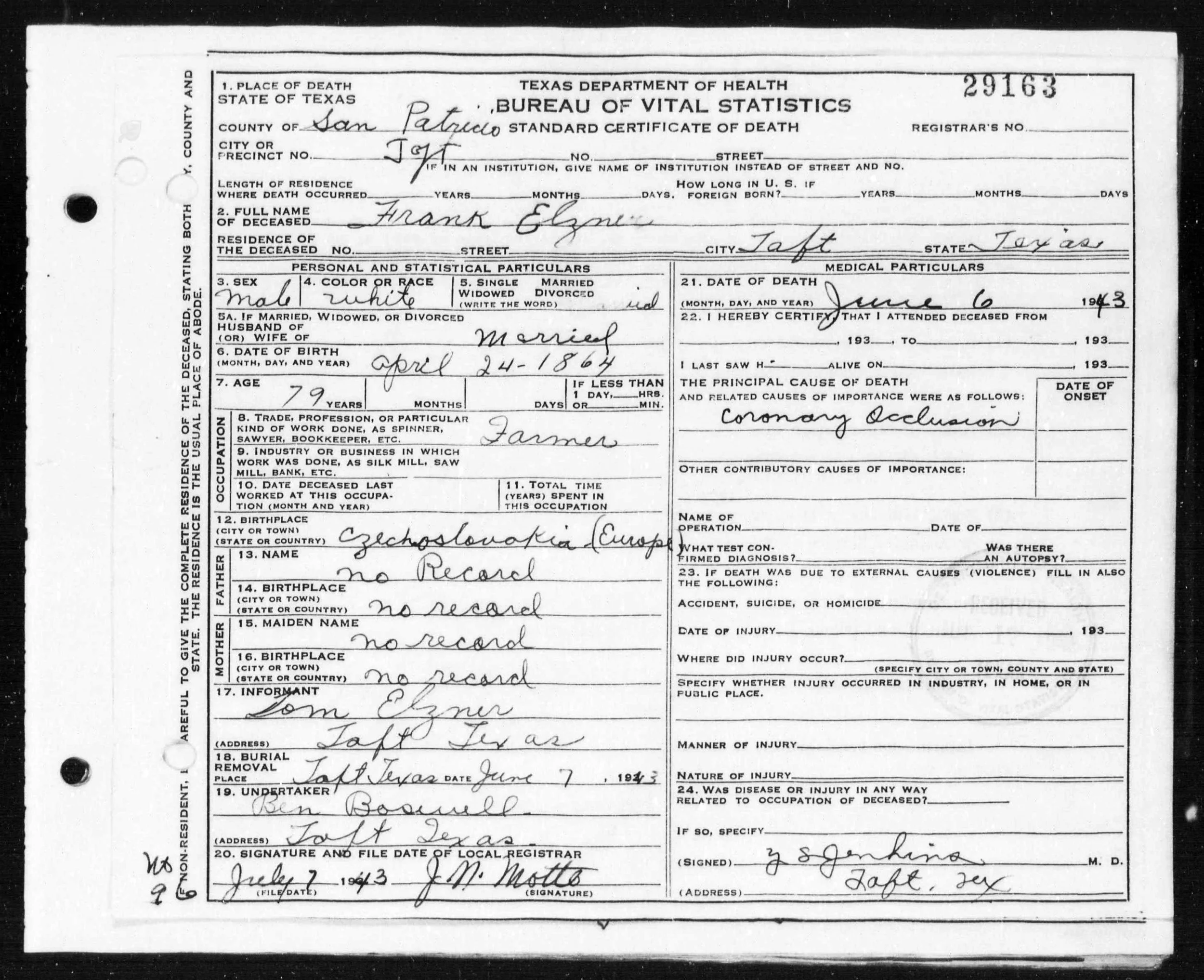 Death Certificates, Frank Elzner.jpg