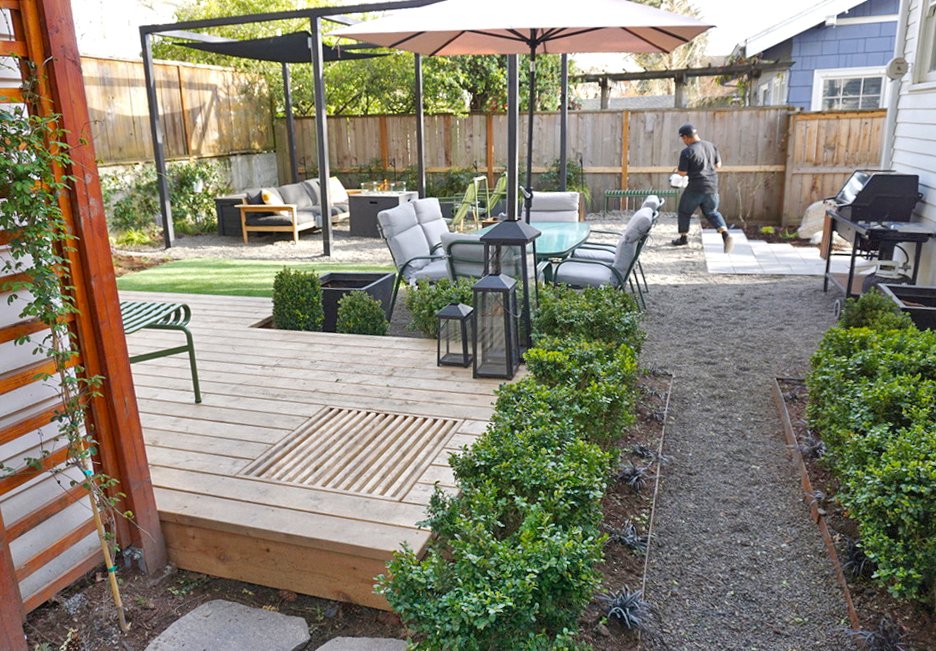 Modern sustainable landscape design Portland Oregon Landscape Contractor Pacific Northwest residential landscaping experts Women and BIPOC Owned Pergola