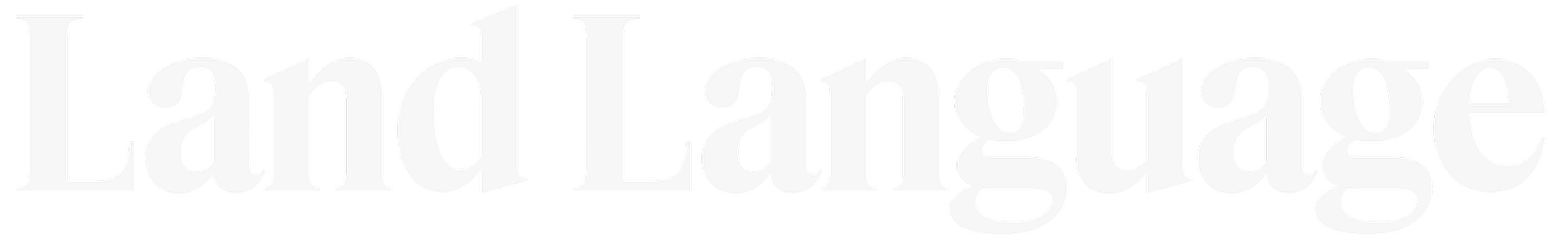 Text reads 'Land Language' in white font on black background.
