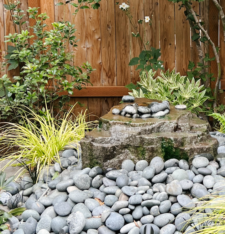 Custom Water Feature Rain Garden Stormwater Management Drainage Solutions Wellness Garden Portland Oregon Pacific Northwest Design and Construction