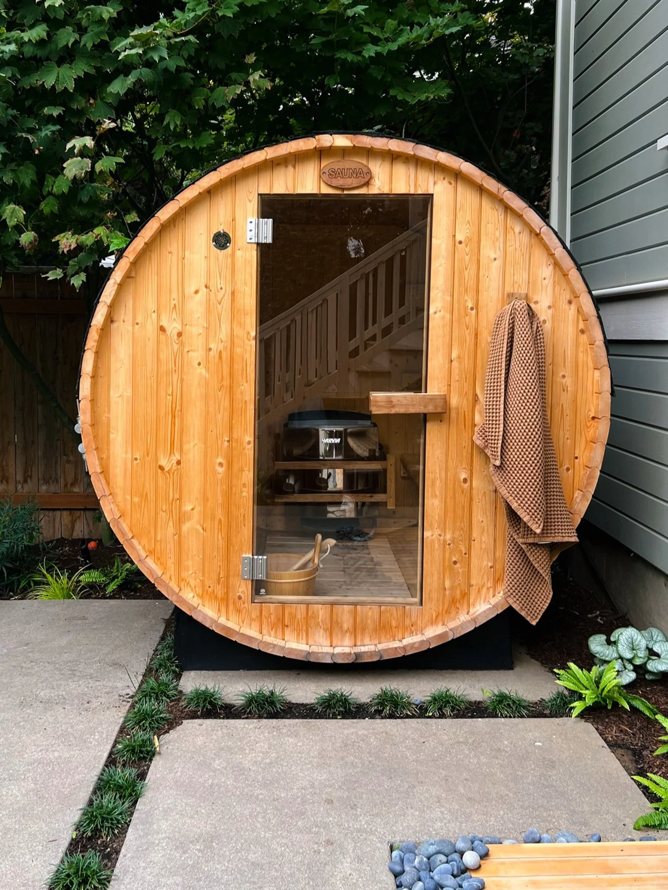 Outdoor Sauna Wellness Garden Design  High-end Residential Landscaping Portland Oregon Modern Construction Sustainable Women and BIPOC Owned