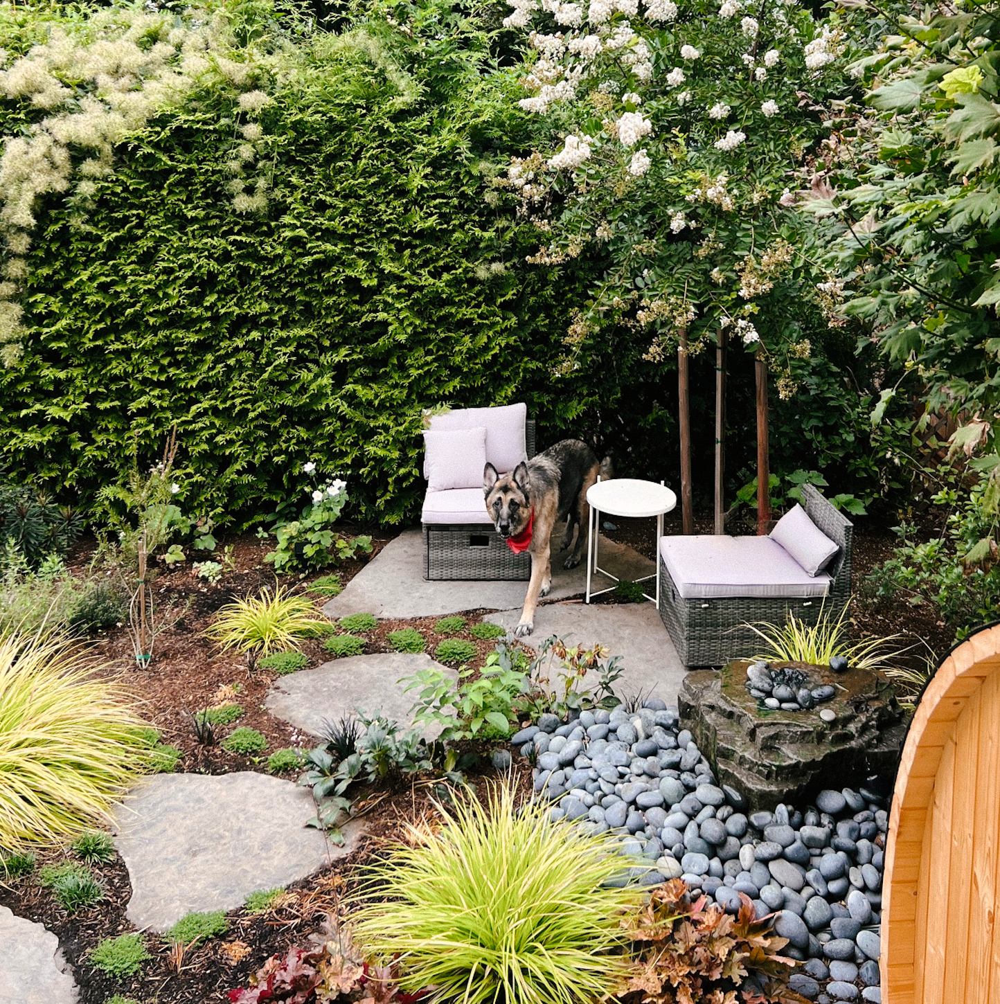 Landscape Design and Construction Eco Friendly Landscaping Portland Oregon Rain Garden Installation Stormwater Management Water Feature Wellness Garden