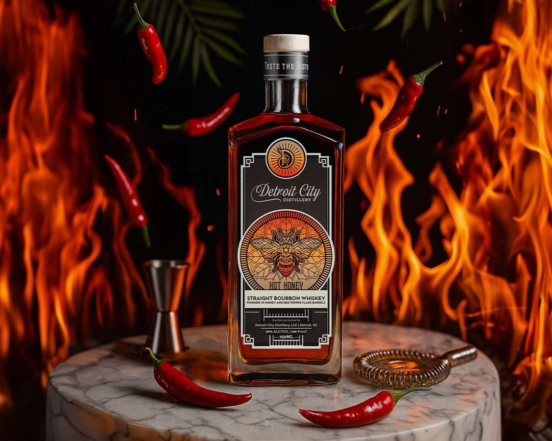 Detroit City Distillery Hot Honey Bourbon & Hot Honey Release