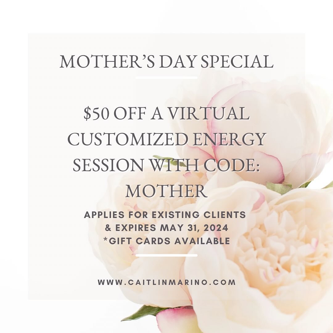 To purchase a gift certificate or book a session visit the website via link in bio.

#mothersdaygift 
#mothersdaygiftideas 
#reiki
#energyhealing
#raiseyourvibration