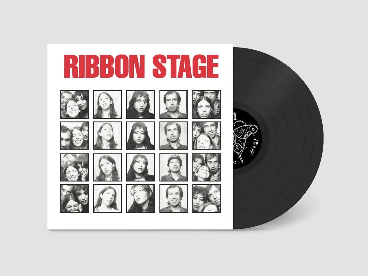 LP and Hub designs for Ribbon Stage's album "Hit With The Most" on K Records (October 2022)
