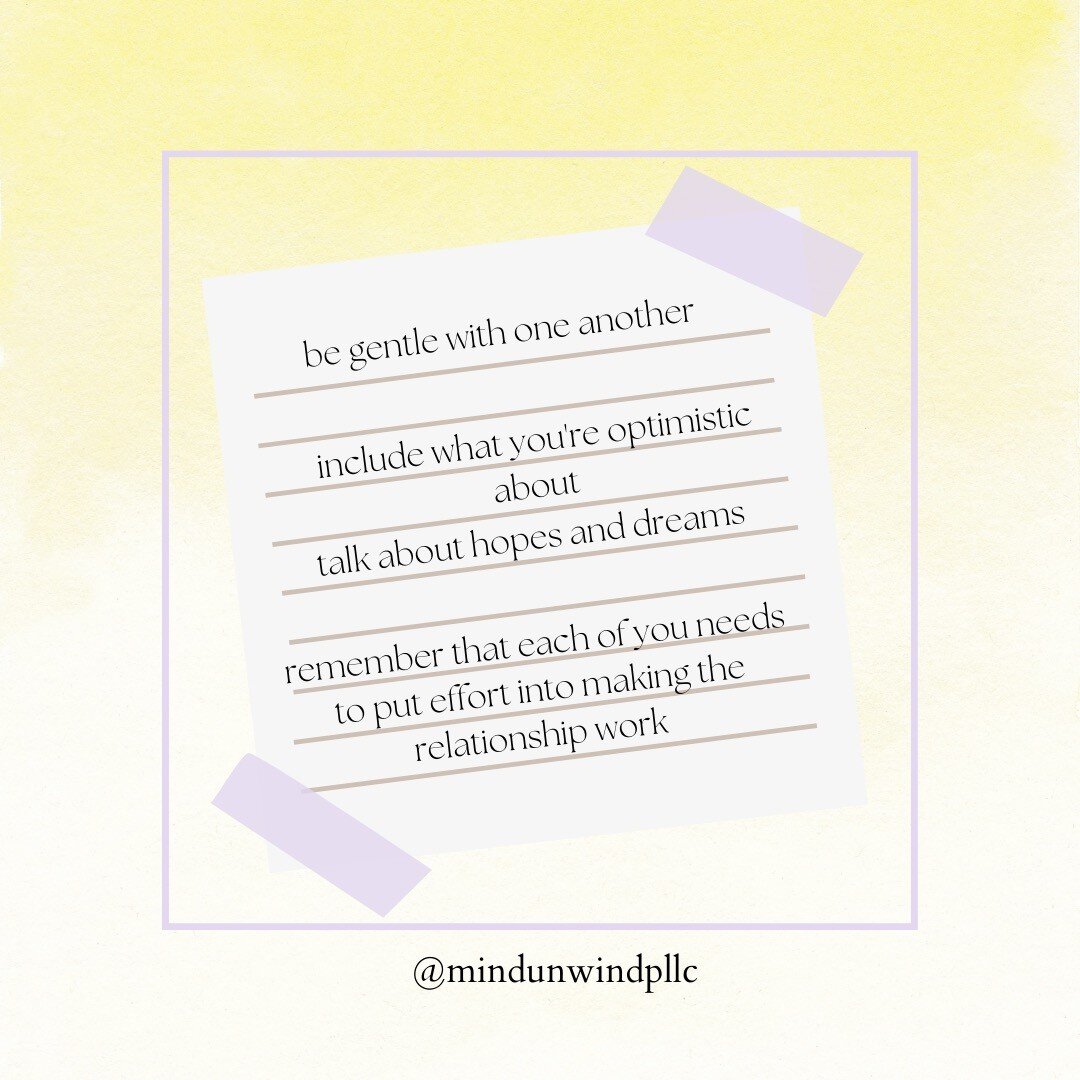 Working on goals as a couple can bring on a whole range of emotions. Remember to be gentle with one another and work on listening to understand and not to respond. Sprinkle in your hopes, dreams, and fears so that your partner can understand where yo