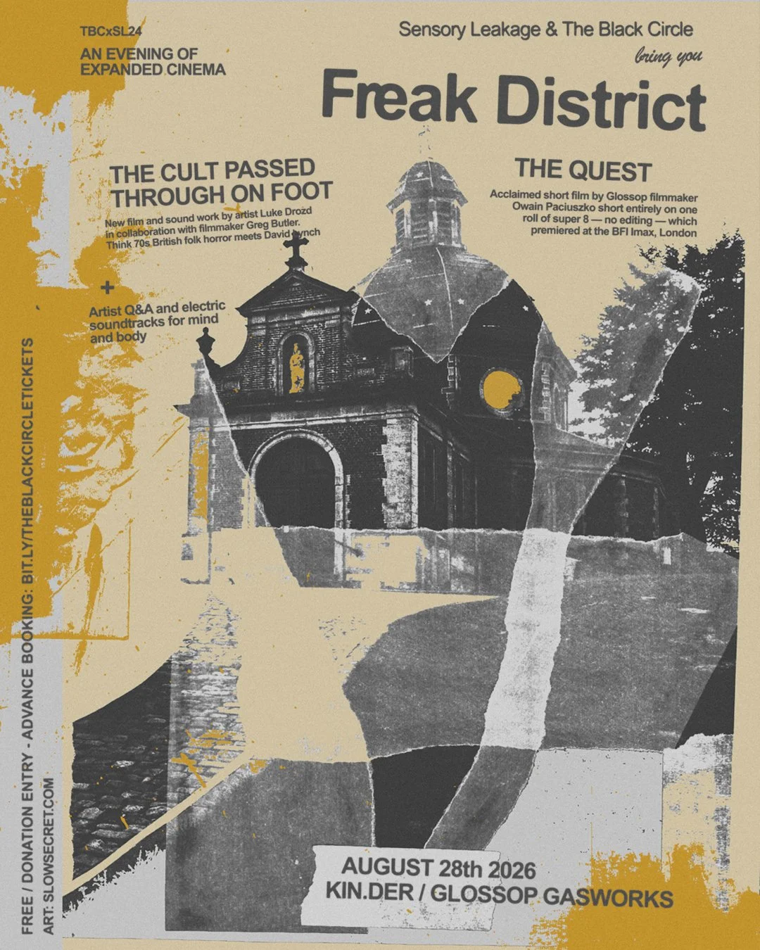 POSTER FOR THE BLACK CIRCLE x SENSORY LEAKAGE - FREAK DISTRICT