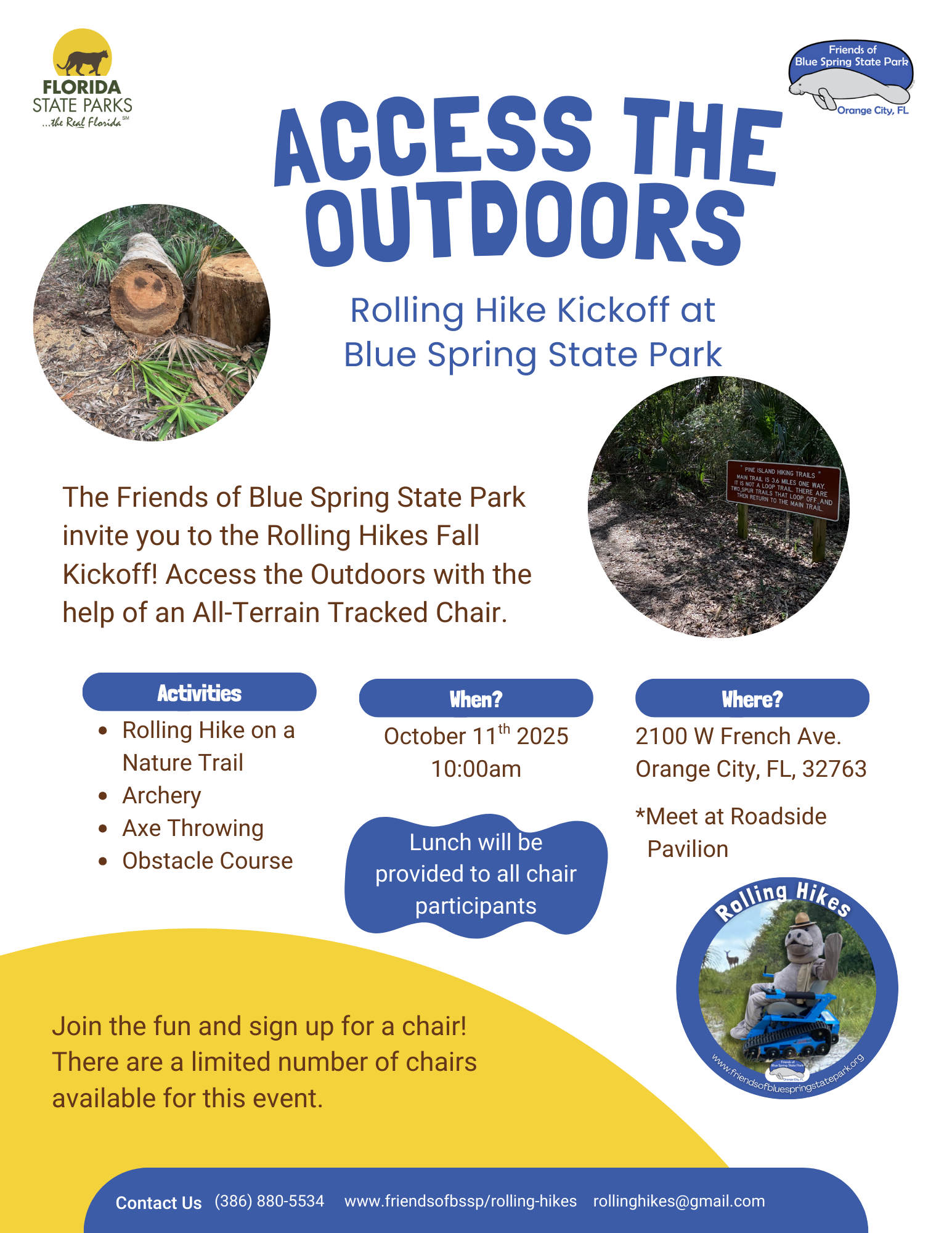 Rolling Hike Kickoff at Blue Spring State Park