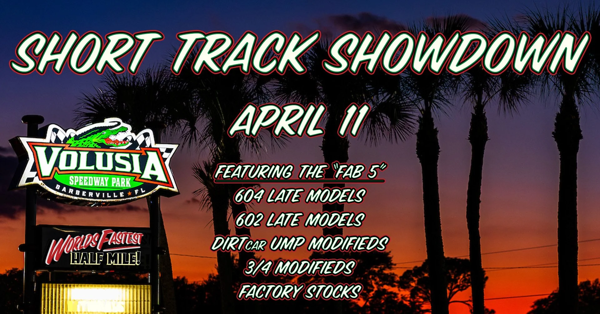 DIRTcar Racing Short Track Showdown at Volusia Speedway Park